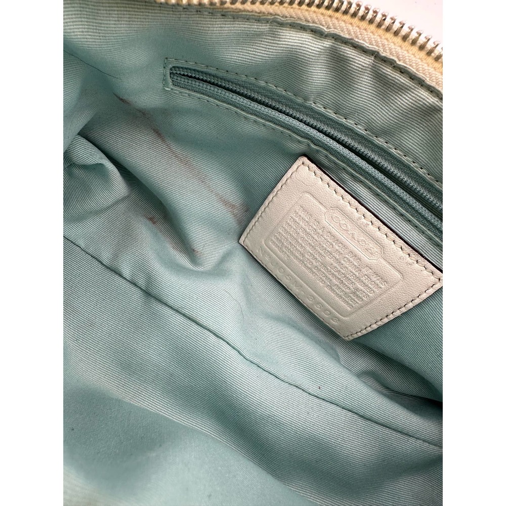 Coach Blue and Cream Monogram Shoulder Bag - Picture 9 of 10